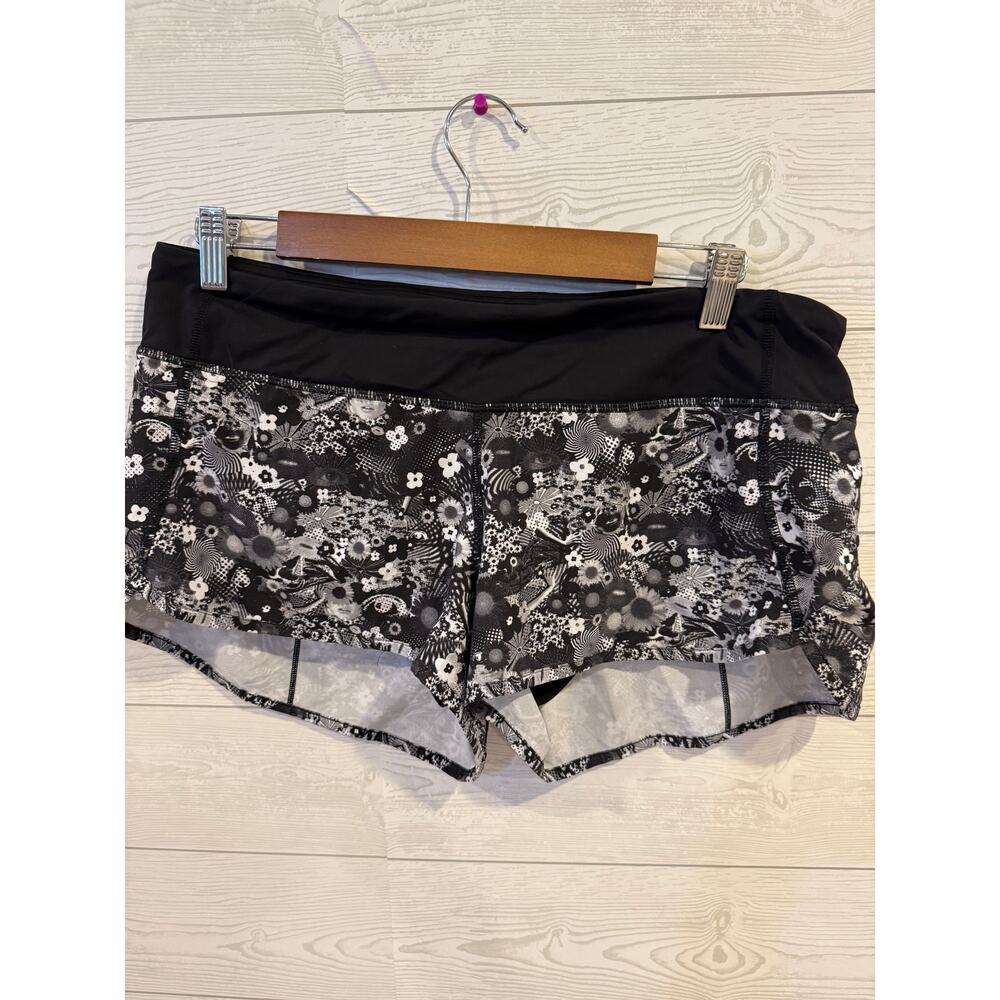 SeaWheeze Speed Short 3″ – Black/White Floral  Size 10 Lined • Special Edition